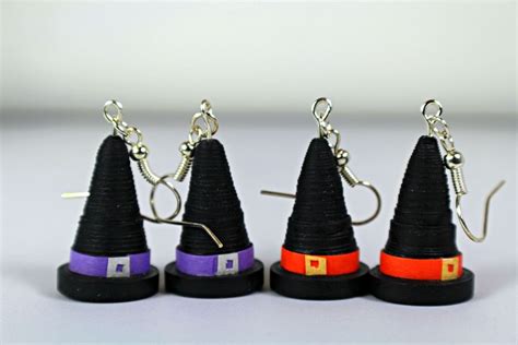 Quilled Witch Hat Earrings: A Spooky Fashion Statement